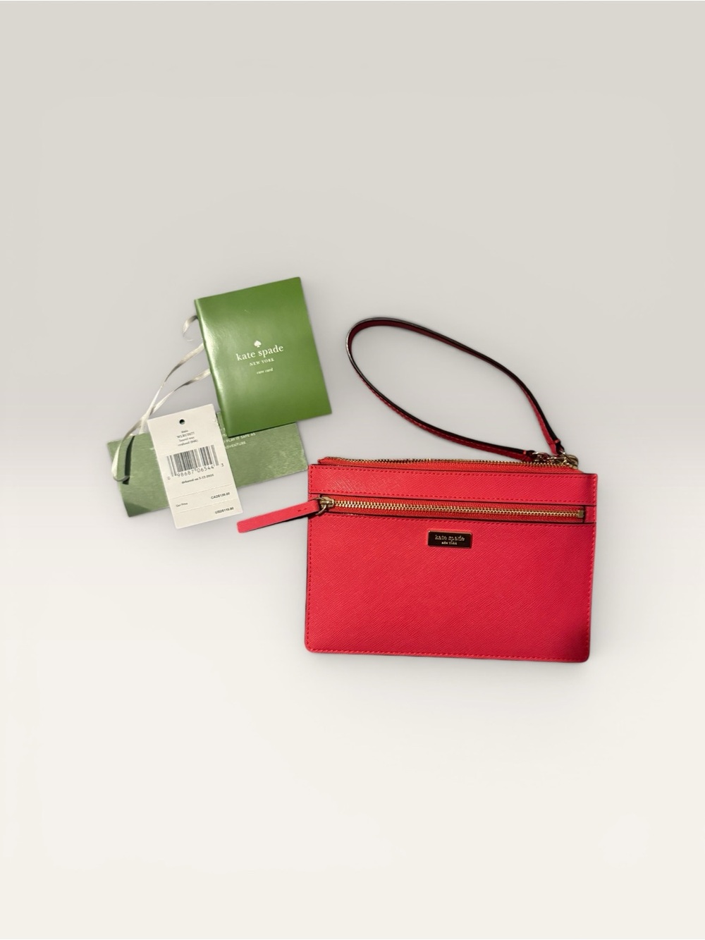 kate spade Hot Pink Leather Wristlet with Gold Hardware